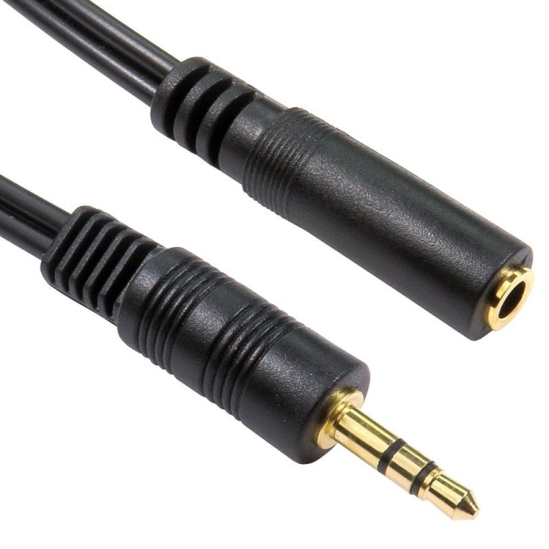 1.5m 3.5mm Stereo Extension Cable - Black
