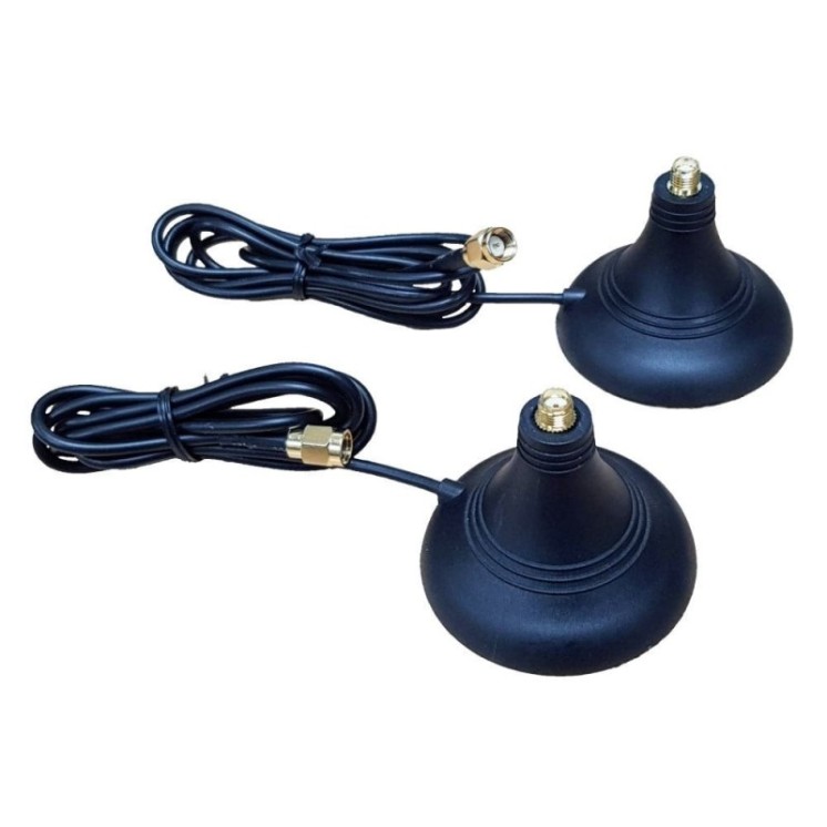 2x Magnetic LTE Antenna Bases with 1m Extension