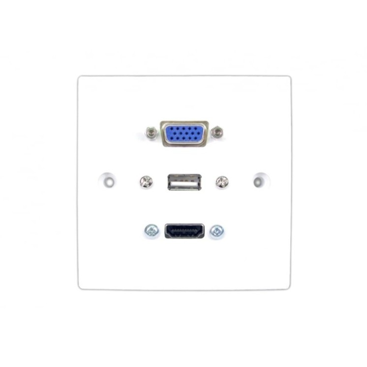 Single HDMI/VGA and USB Stubplate - 0.15m