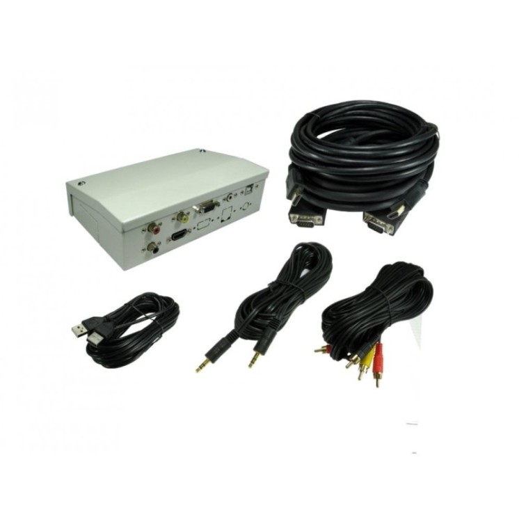 7 Port Metal Box with AV Modular Couplers 5m kit