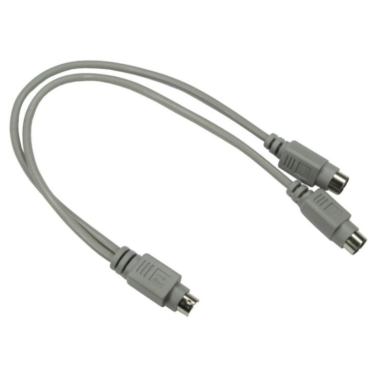 0.25m PS/2 1x M to 2x F Splitter Cable