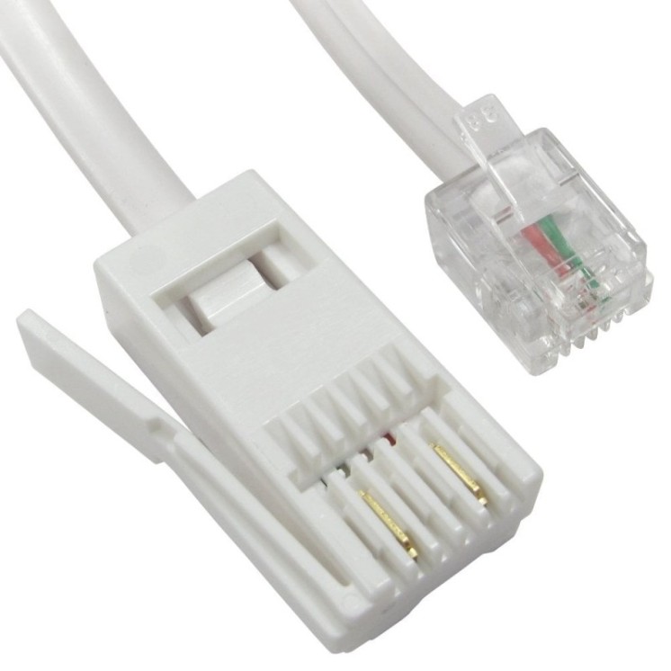 2m Two Wire RJ11 (M) to BT (M) Cable