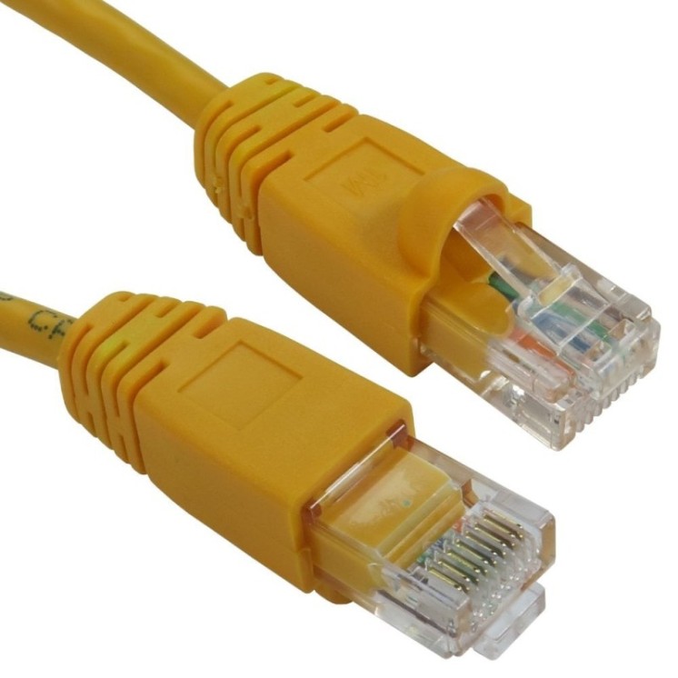 0.5m Snagless Cat5e Patch Cable - Yellow