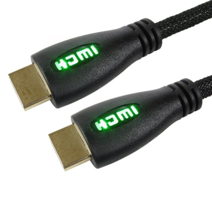 2m HDMI Cable with Green LED Illuminated Connectors
