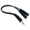 0.2m 3.5mm Stereo Splitter Cable - Black
