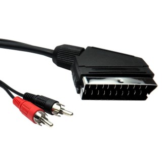 SCART & Two RCA Cable
