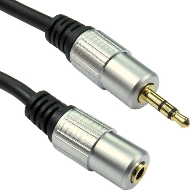 10m 3.5mm Male - Female Stereo Cable - Gold Connectors