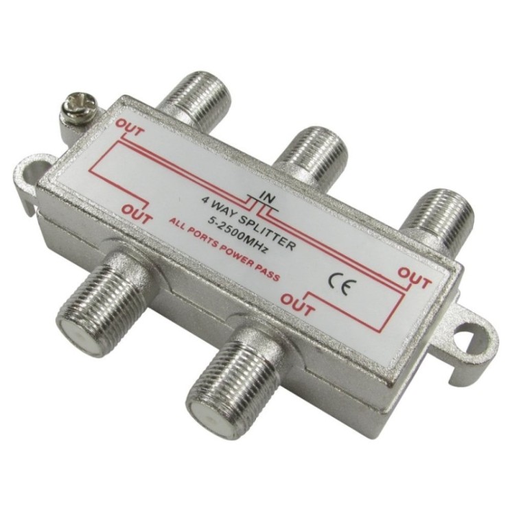 4 Port F-Connector Splitter