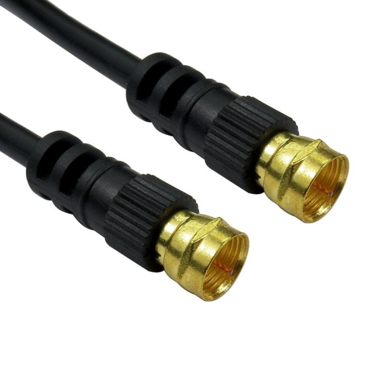 3m Coaxial Cable with F Connectors - Black