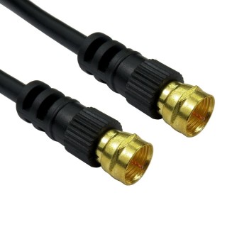 10m Coaxial Cable with F Connectors - Black