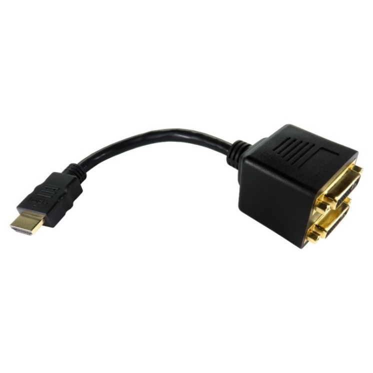 HDMI (M) to 2x DVI-D (F) Splitter Cable