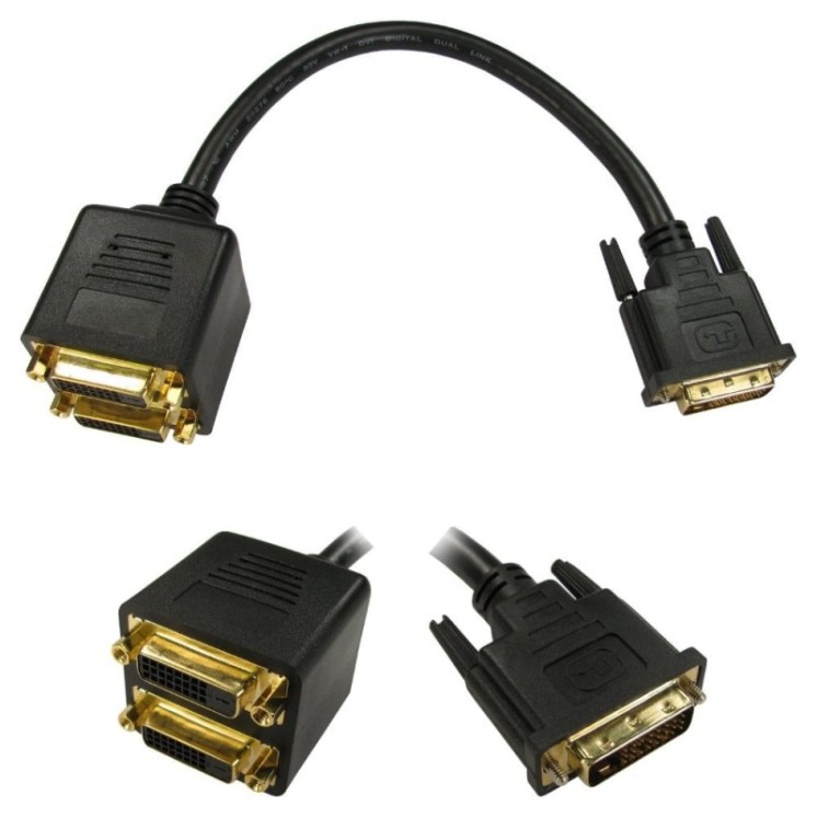 DVI-D M to 2x F Splitter Cable