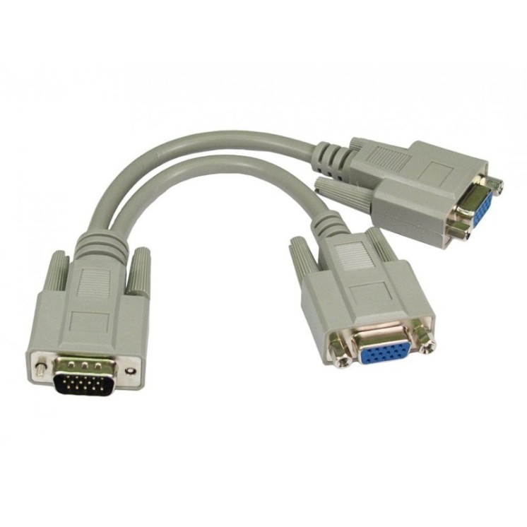 0.2m SVGA 1x M to 2x F Splitter Cable - DDC