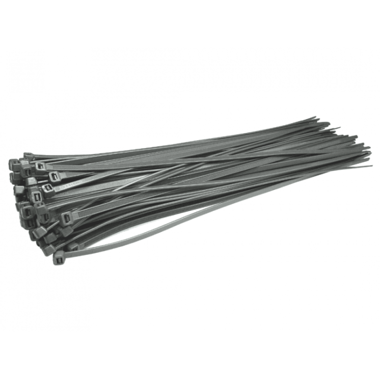 300mm x 4.8mm Silver Cable Ties - 100 Pack
