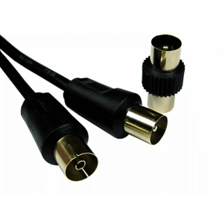 1m TV Extension Cable with Male Coupler - Black 1m TV Extension Cable with Male Coupler - Black