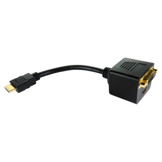 HDMI (M) to 1X HDMI & 1x DVI-D (F) Splitter Cable