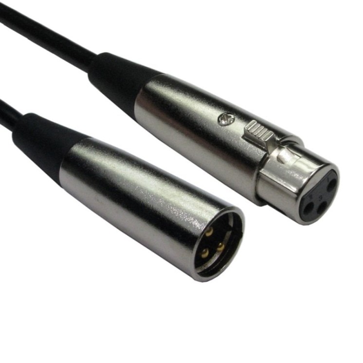 5m 3 Pin XLR Male to Female Cable - Silver Connectors