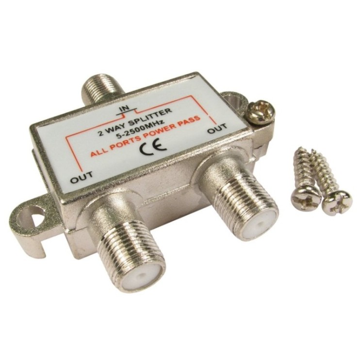 2 Port F-Connector Splitter