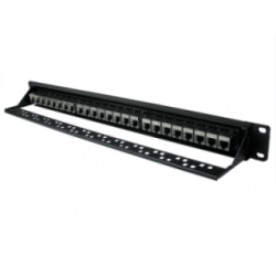 24 Port STP Cat6A Patch Panel - In-line coupler