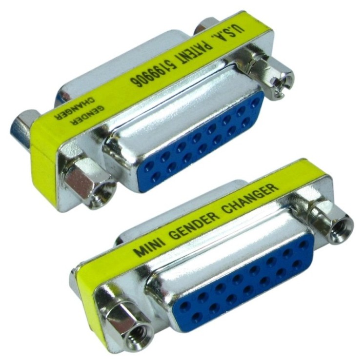 Low Density D15 (F) to (F) Slimline Gender Changer