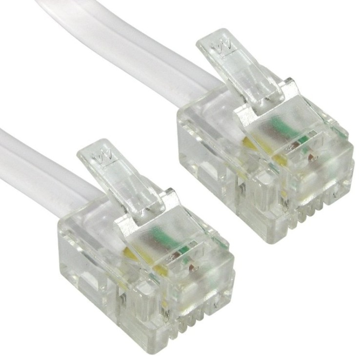 10m RJ11 to RJ11 Modem Cable - White