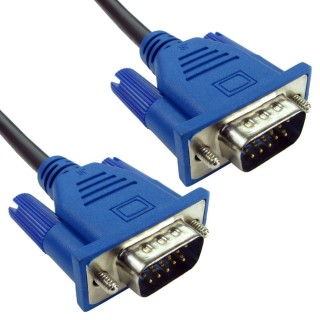 1mtr SVGA Low Profile Cable (LSZH) Black Cable/Blue Hoods