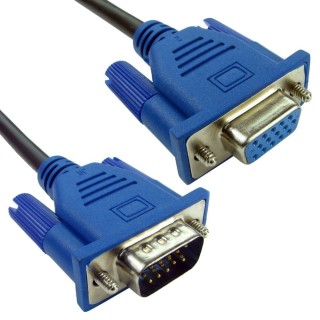 5mtr Low Profile SVGA Ext Cable (LSZH) Black with Blue Hoods